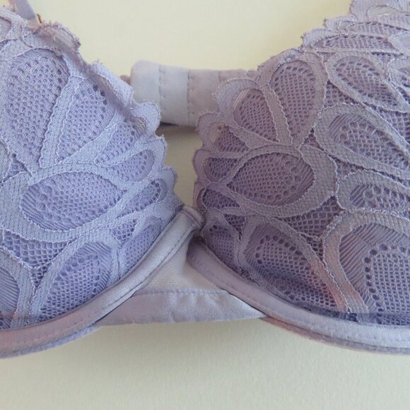 SAVAGE X FENTY Not Sorry Unlined Lace Balconette Bra in Purple Lavender Size 32C - Picture 9 of 14
